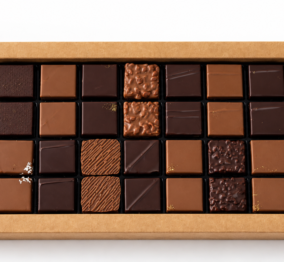 Coffret Assortiment Bonbons de Chocolat NOIR ET LAIT - 36 pièces