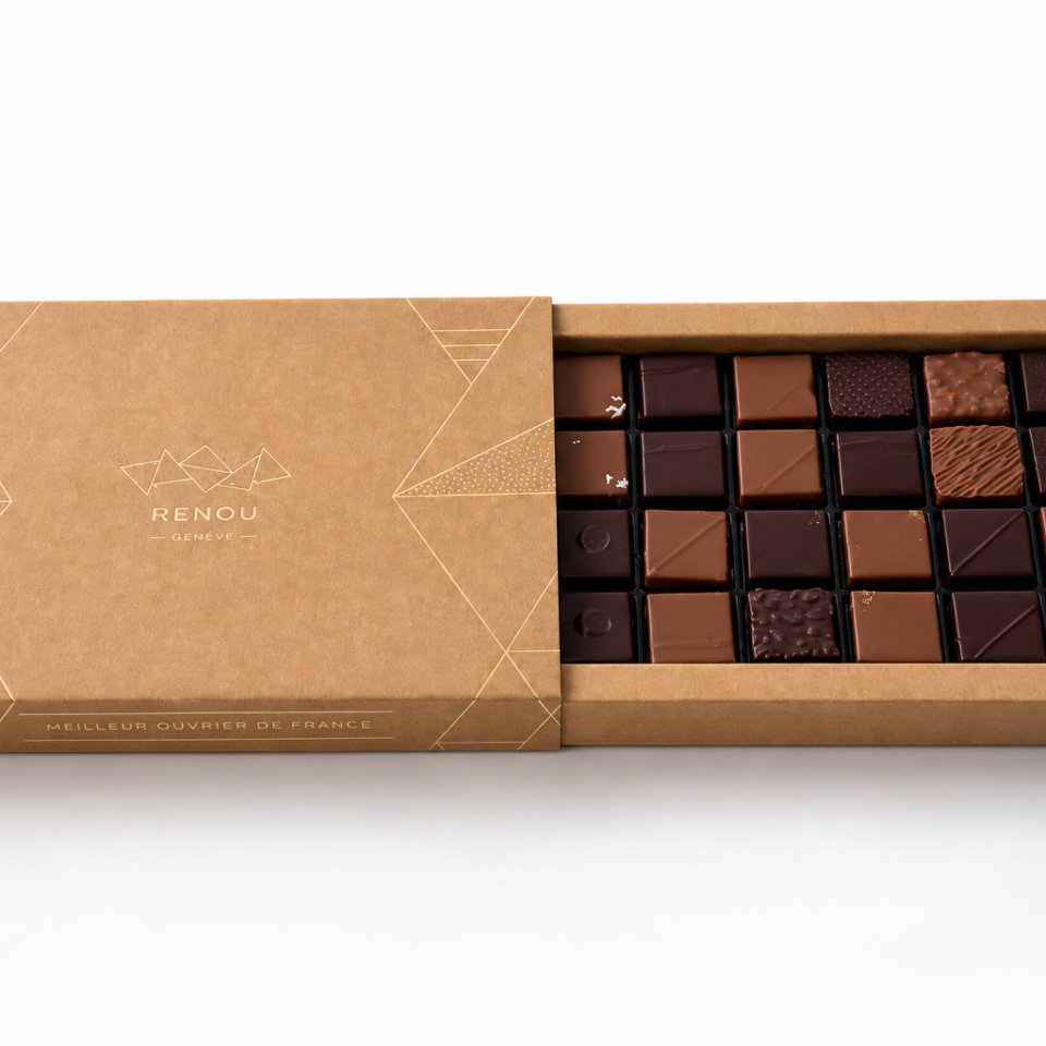 Coffret Assortiment Bonbons de Chocolat NOIR ET LAIT - 24 pièces
